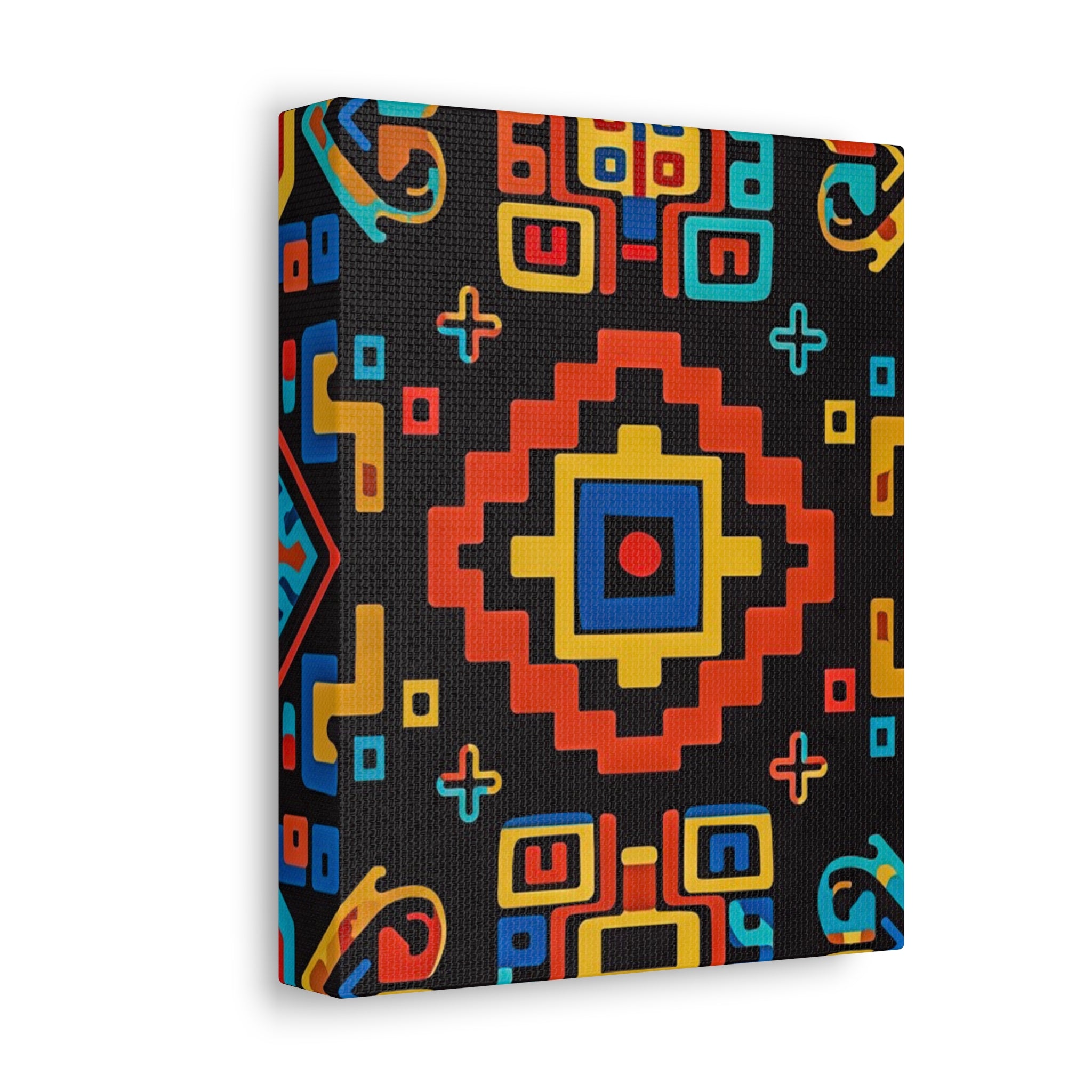 Bold Geometric Aztec Stretched Canvas Wall Art