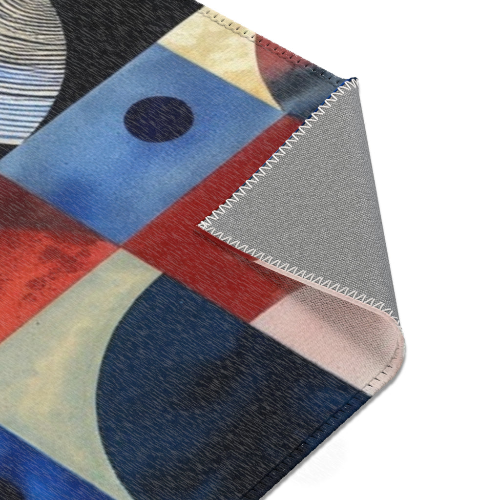 Geometric Color Block Area Rug — Mid-Century Abstract Modern Accent Rug