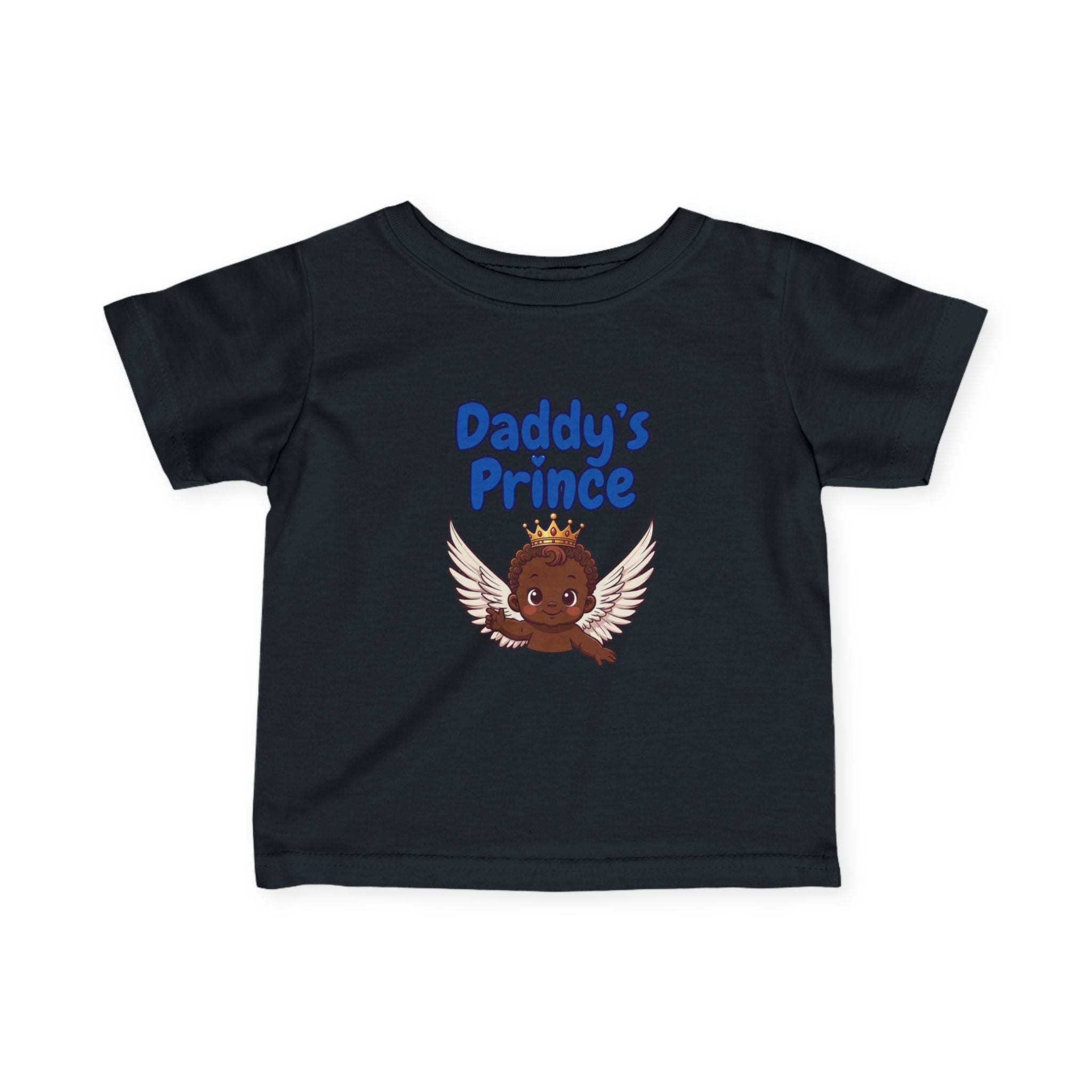Infant Tee — "Daddy's Prince" Baby T‑Shirt with Crowned Angel Design