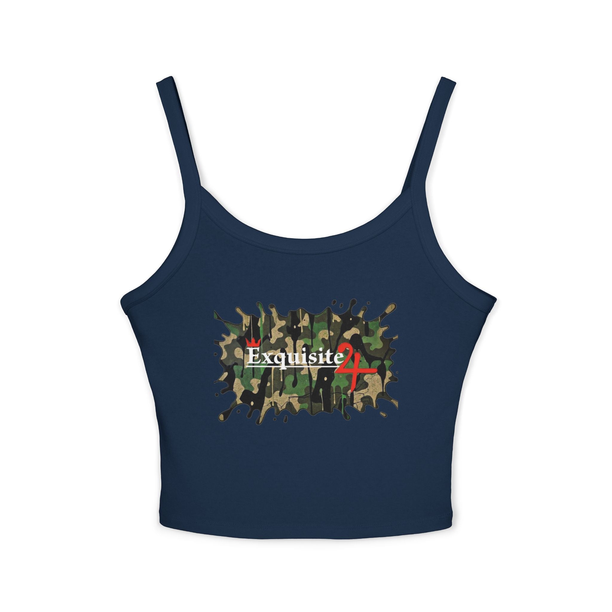 Women's Cami Tank Top — 'Exquisite 24' Camo Logo Crop Tank