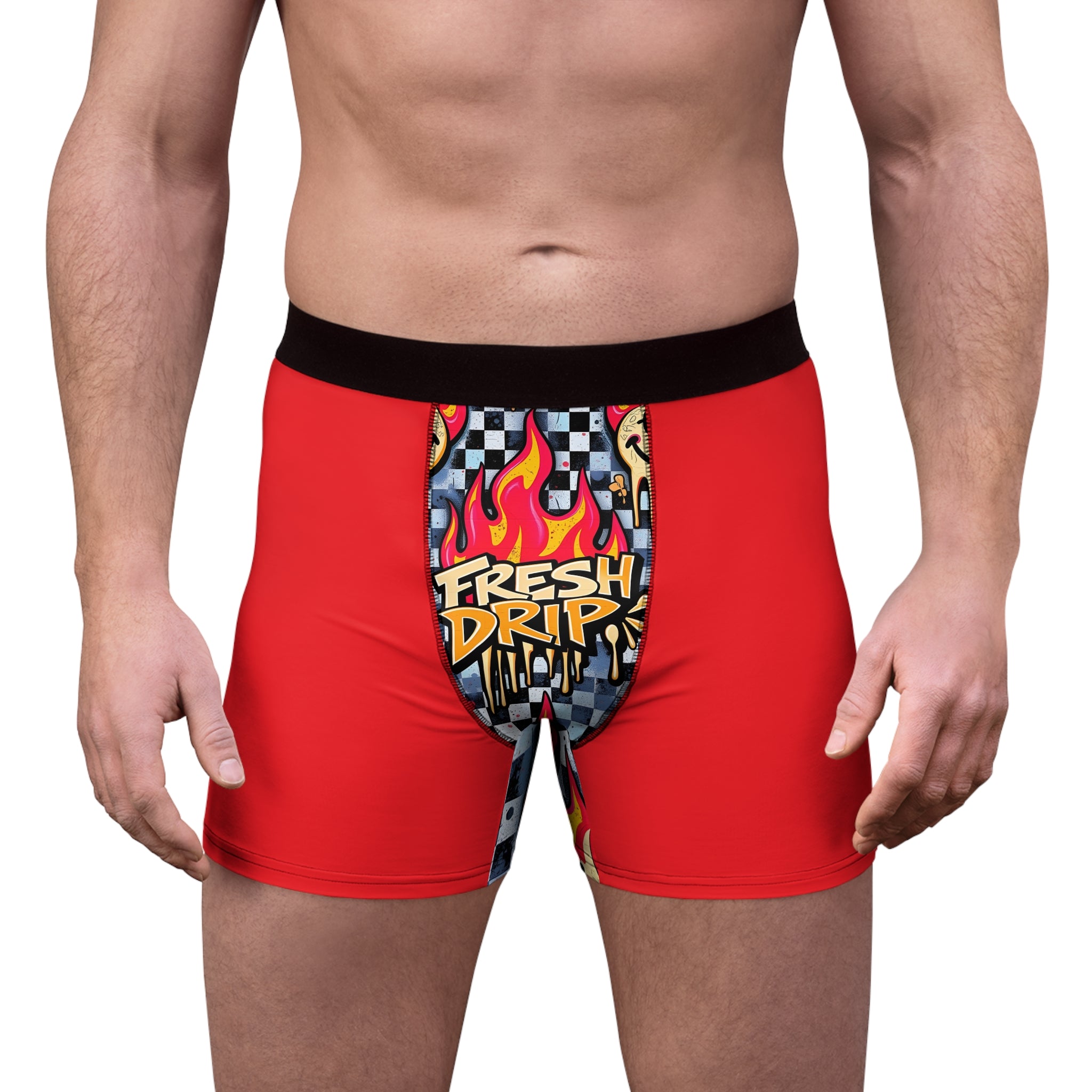 Boxer Briefs — 'Fresh Drip' Street Art Flame Print