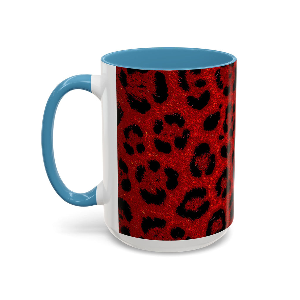 Red Leopard Print Accent Coffee Mug (11/15oz)