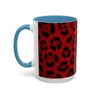 Red Leopard Print Accent Coffee Mug (11/15oz)