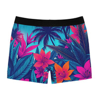 Tropical Palm Boxer Briefs — Men's Floral Hawaiian All-Over Print