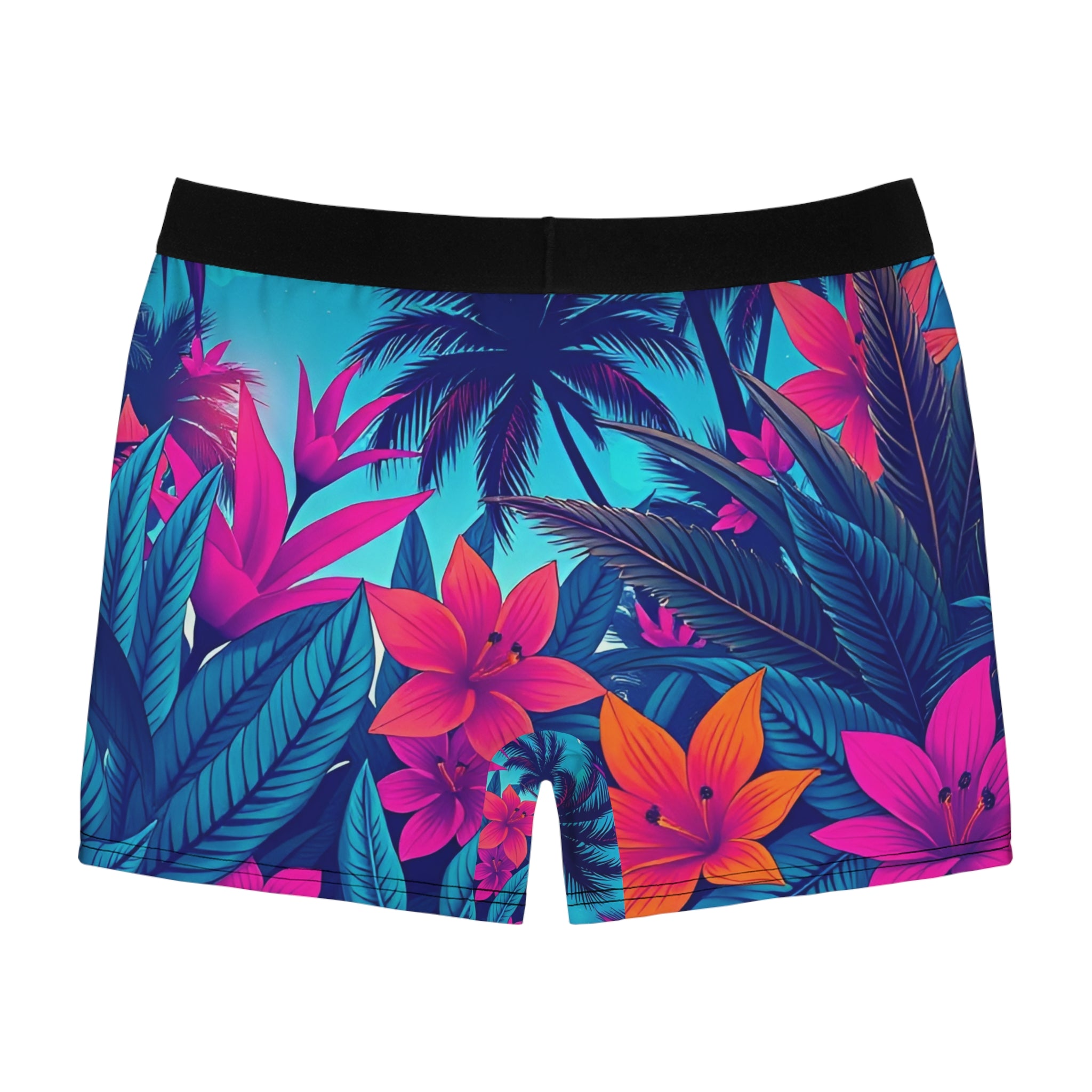 Tropical Palm Boxer Briefs — Men's Floral Hawaiian All-Over Print