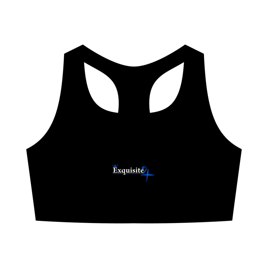 Blue Exquisite 24 Logo Sports Bra
