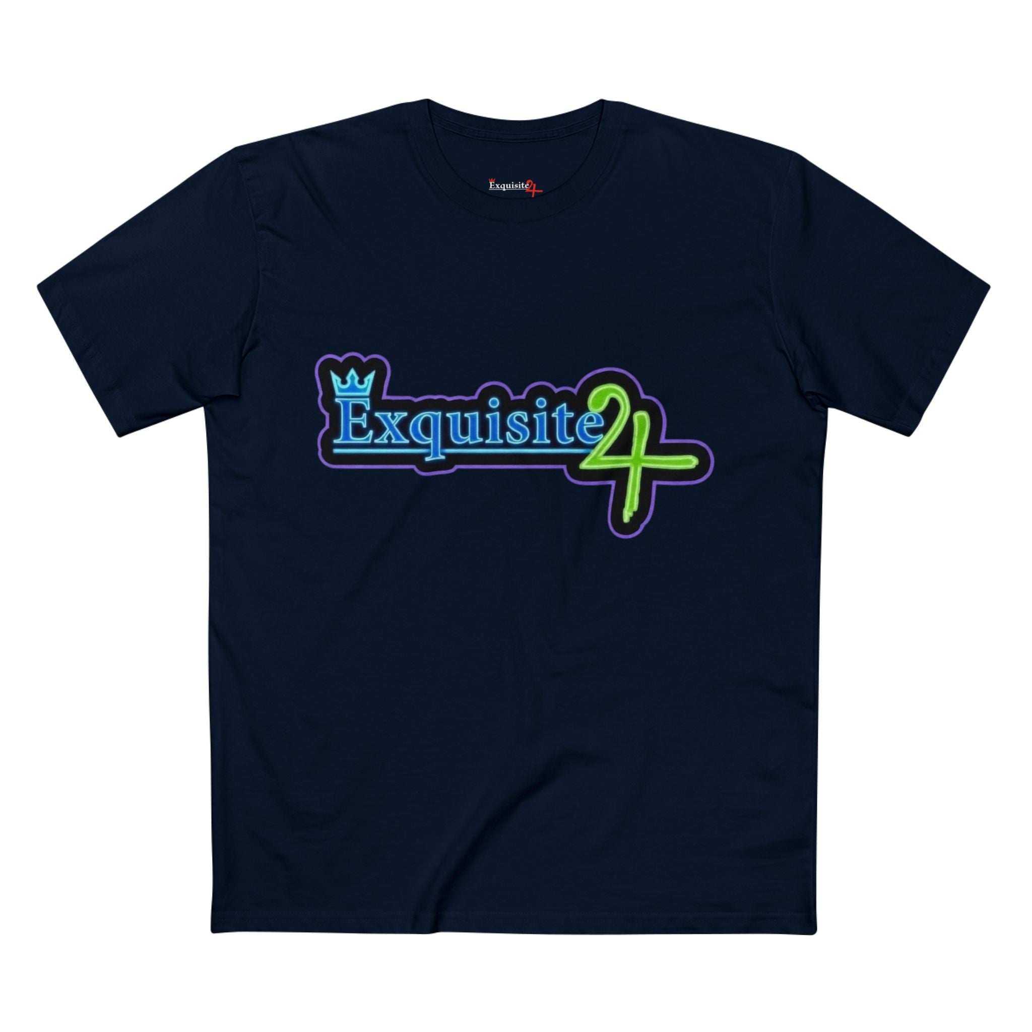 Exquisite 24 Sticker Logo Graphic Tee – Neon Blue-Green