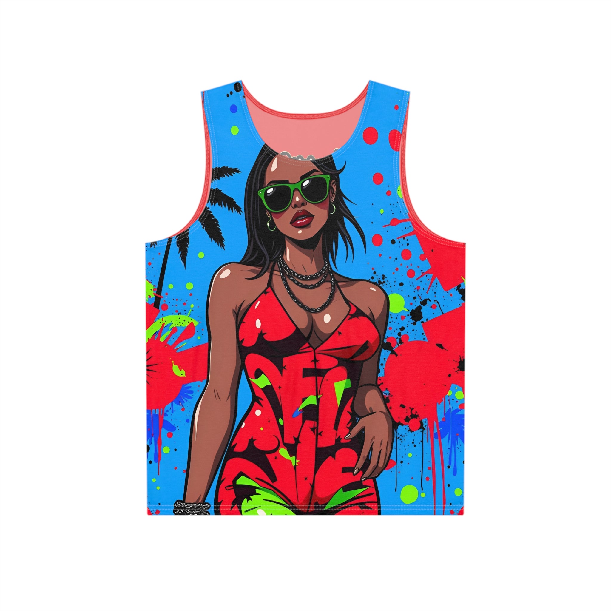 Graphic Tank Top — Colorful Street Art Design
