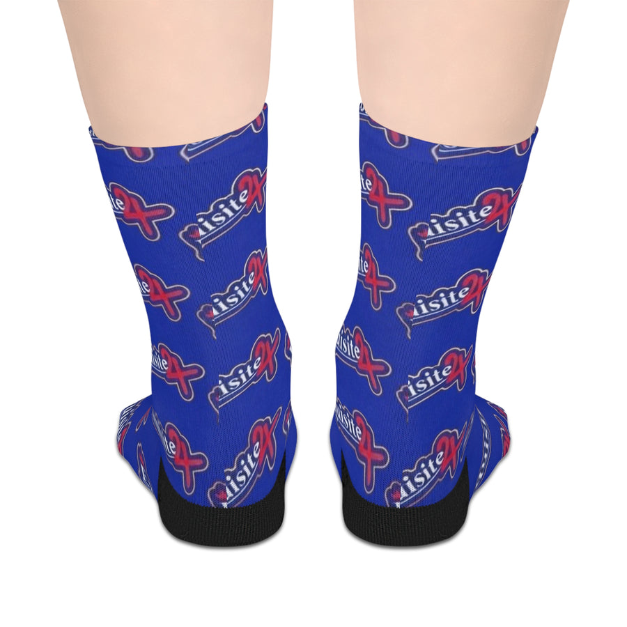 Exquisite 24 Logo Blue Mid-Length Socks