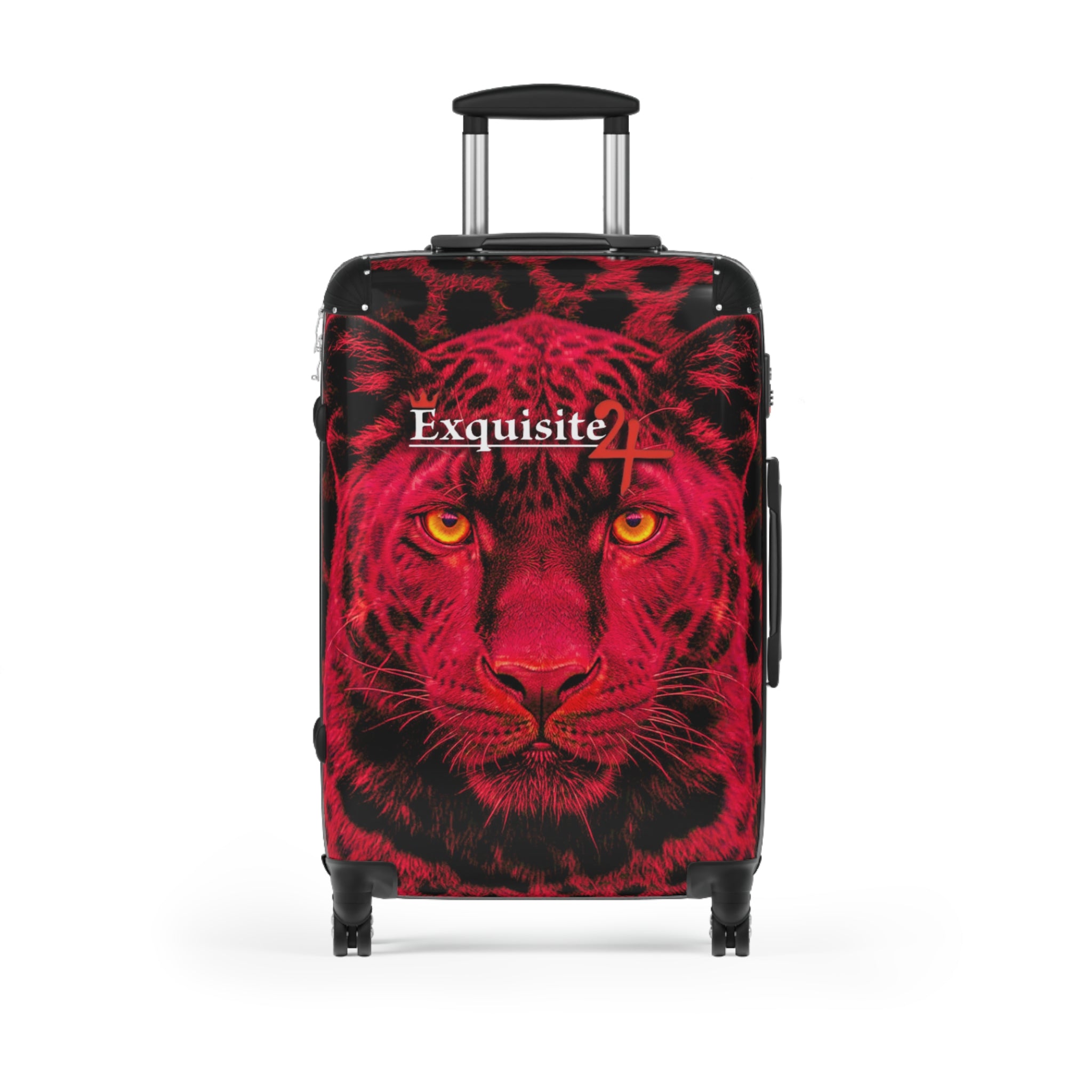 Exquisite 24 Red Leopard Carry-On Suitcase — Bold Animal Print Luggage