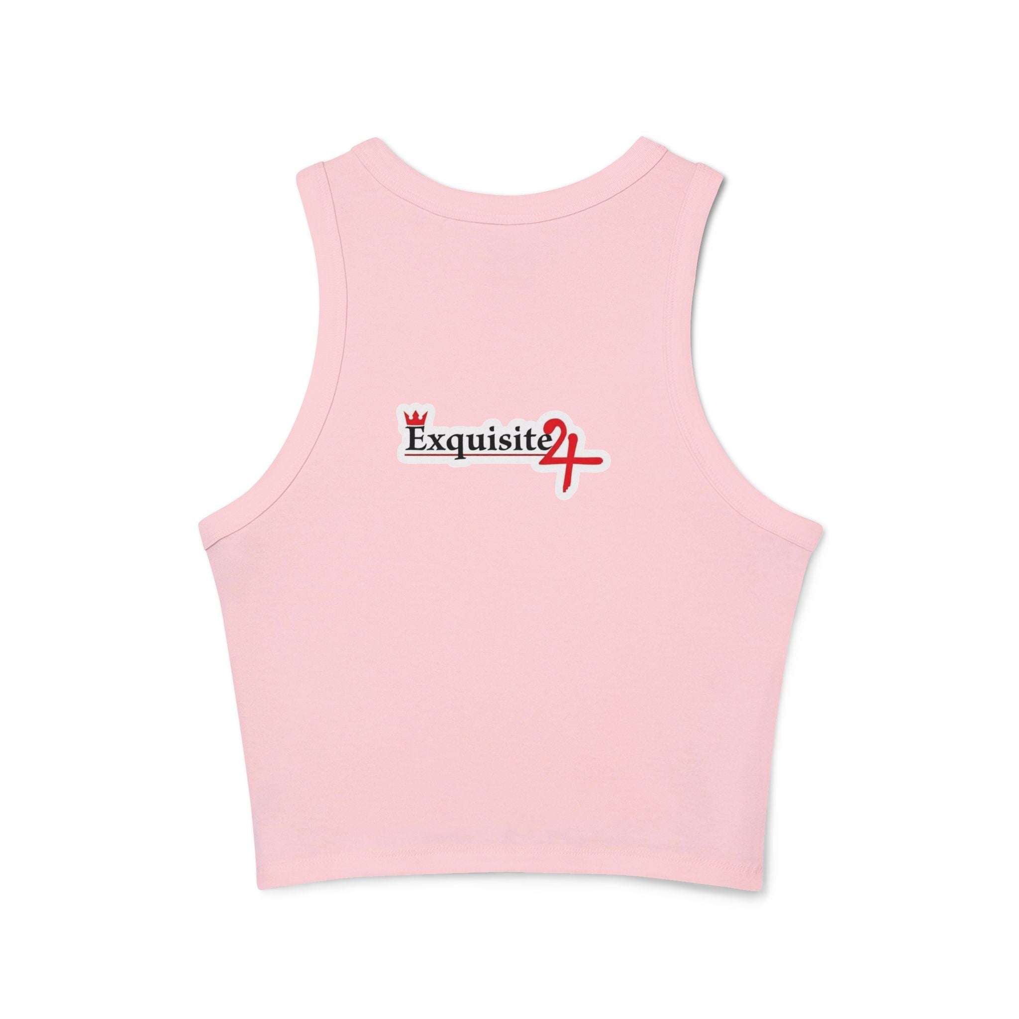 Racer Tank - '"Champions Are Made In The Gym" Pink Graphic Crop