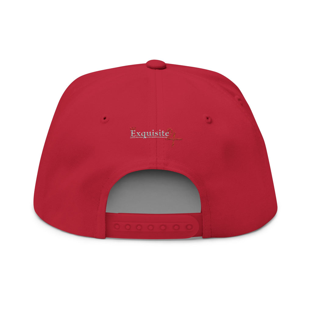 Exquisite 24 Embroidered Flat Bill Cap — Vintage Sports Logo Snapback