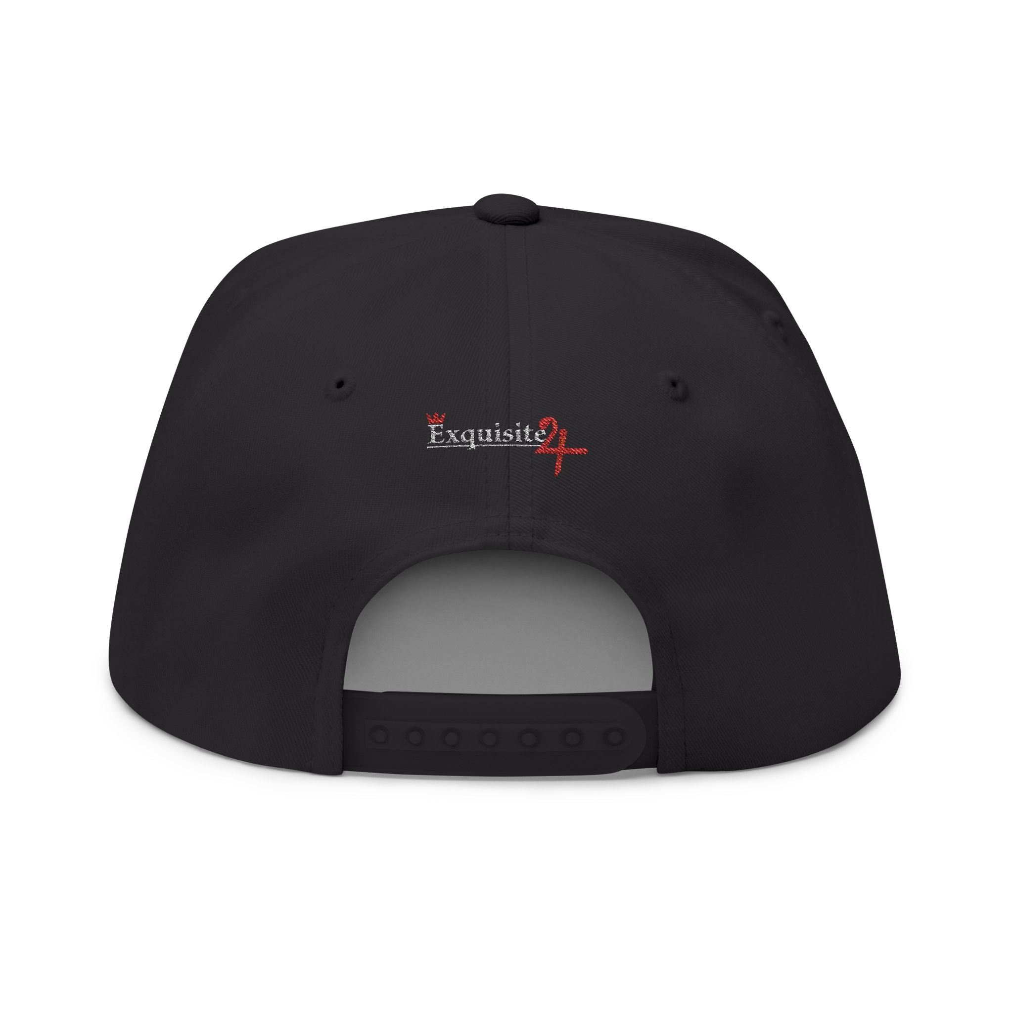 Embroidered 'Exquisite 24' Flat Bill Cap — Kente-Inspired Patch Snapback