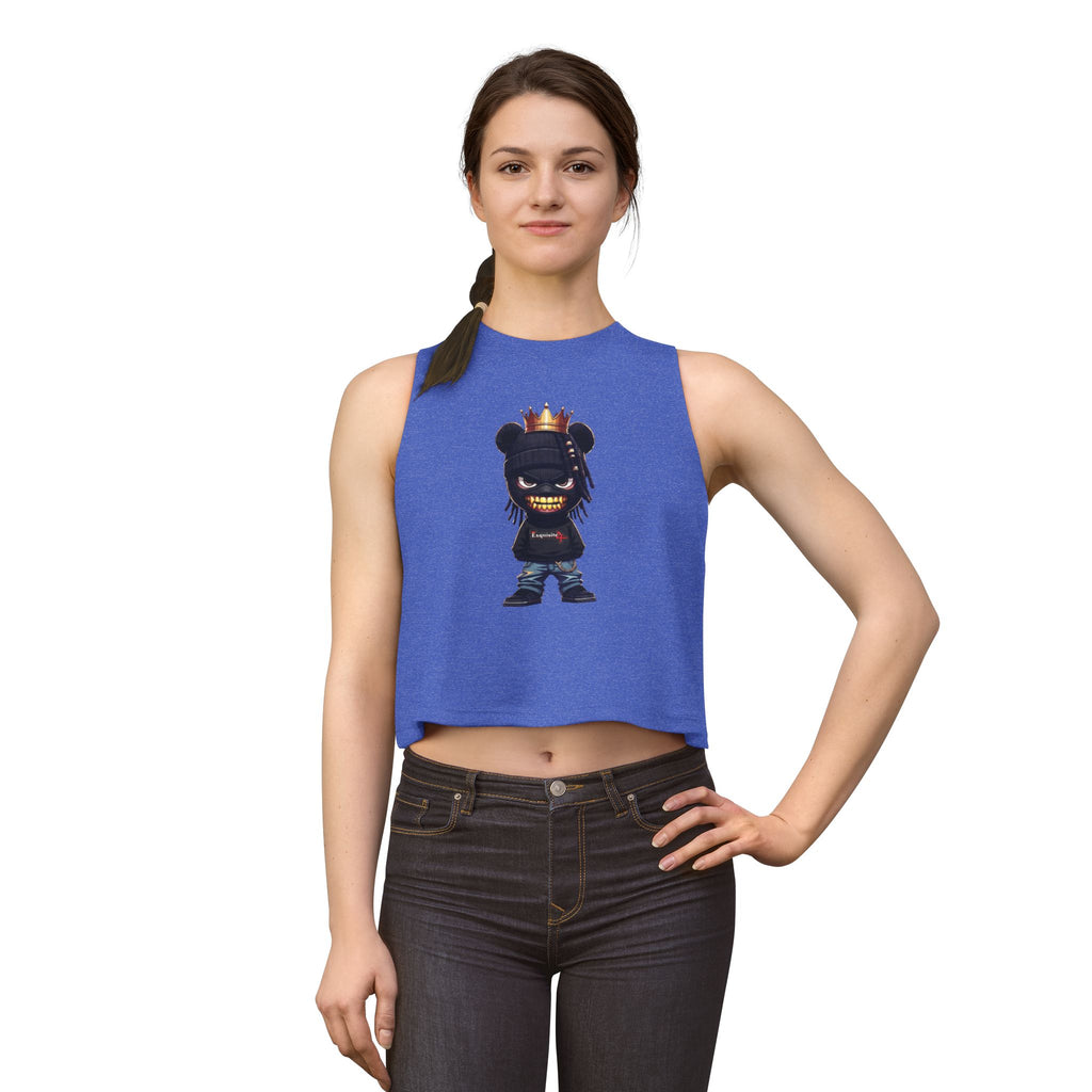 Women's Crop Top — Urban Bear King Graphic Crop Tank