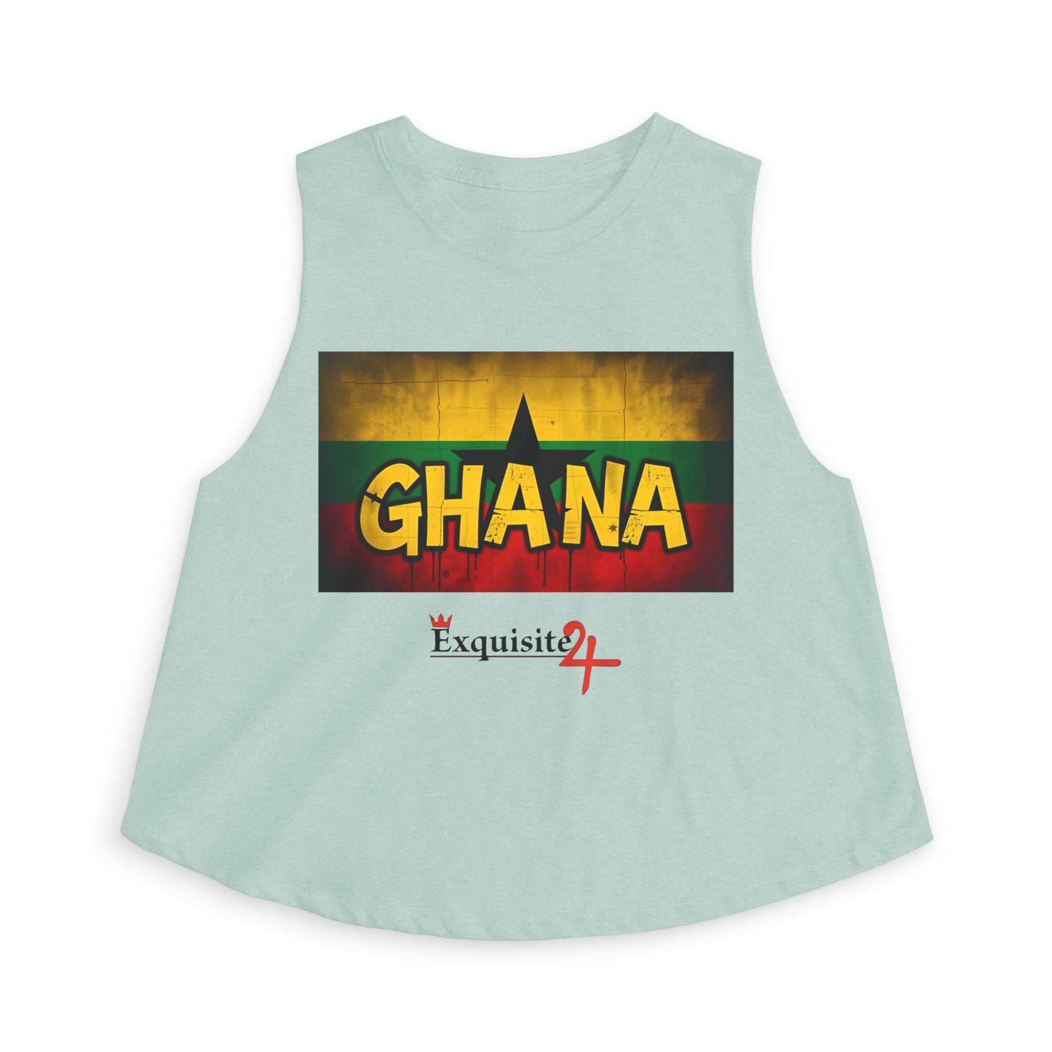 Ghana Flag Crop Top — Retro Rasta Graphic Women’s Tank