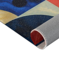 Geometric Color Block Area Rug — Mid-Century Abstract Modern Accent Rug