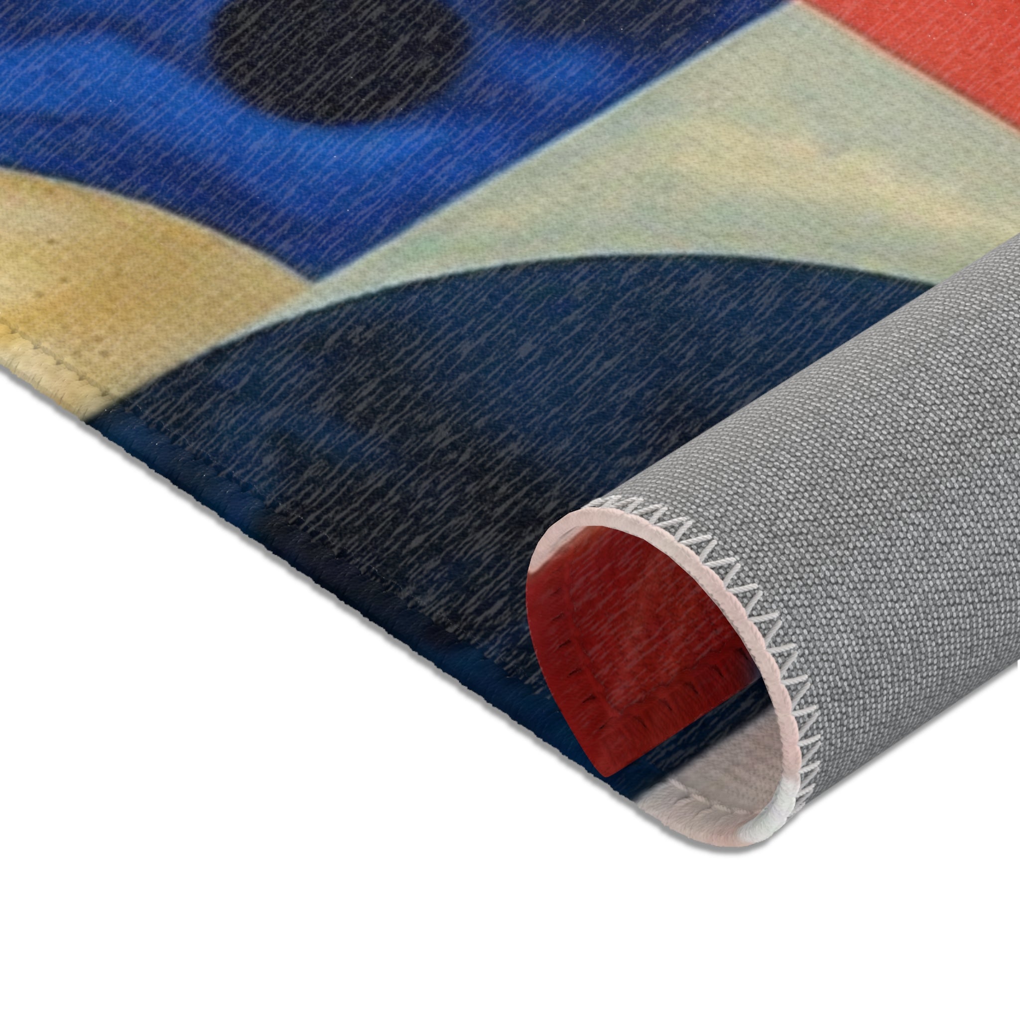 Geometric Color Block Area Rug — Mid-Century Abstract Modern Accent Rug
