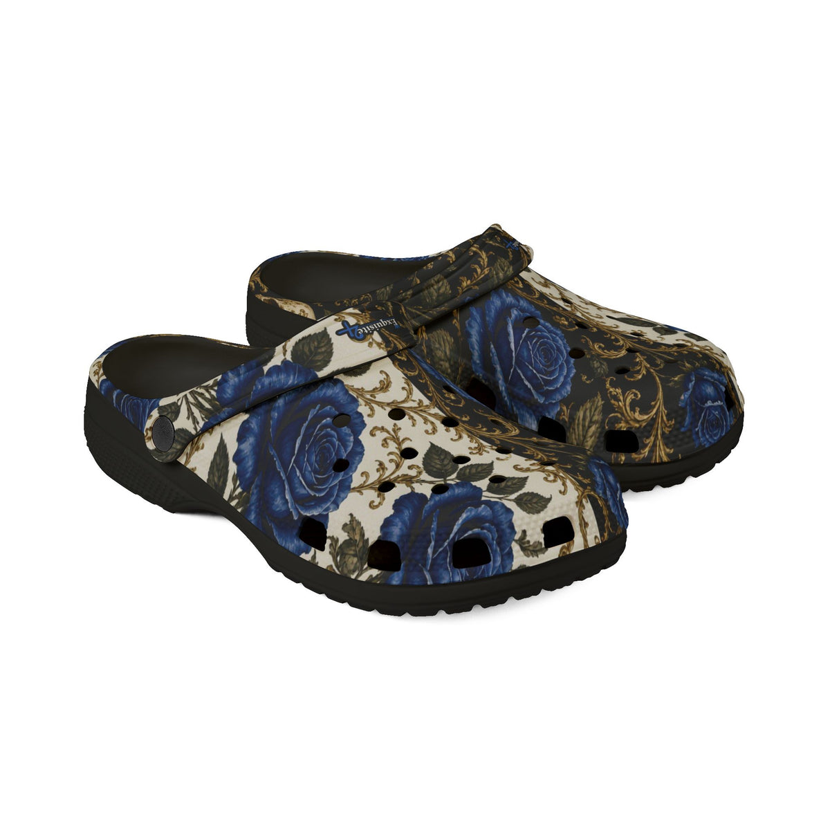 Blue Rose Pattern EVA Foam Clogs