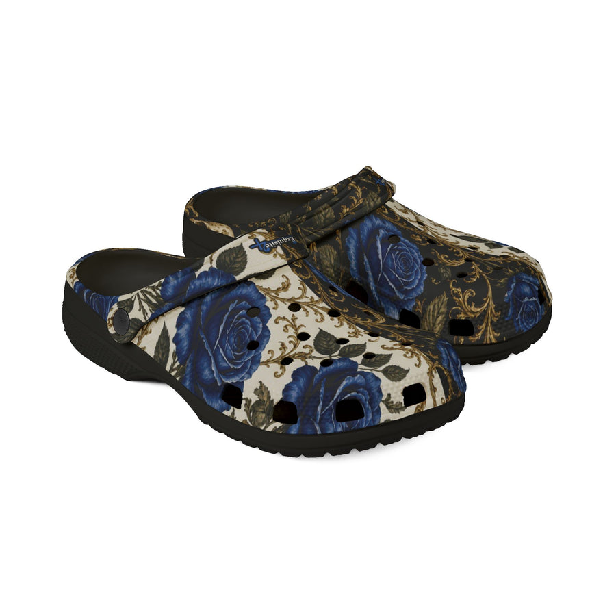 Blue Rose Pattern EVA Foam Clogs