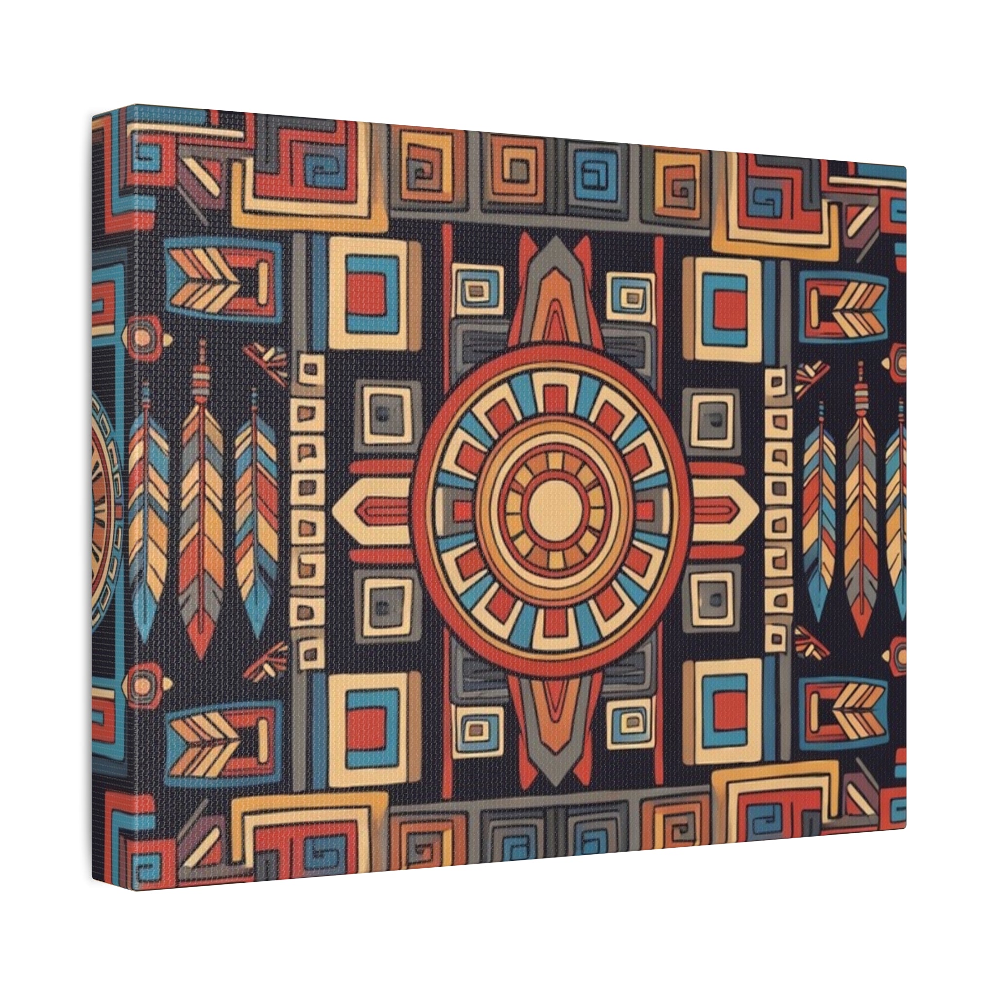 Southwestern Geometric Canvas Art — Tribal Mandala Wall Decor