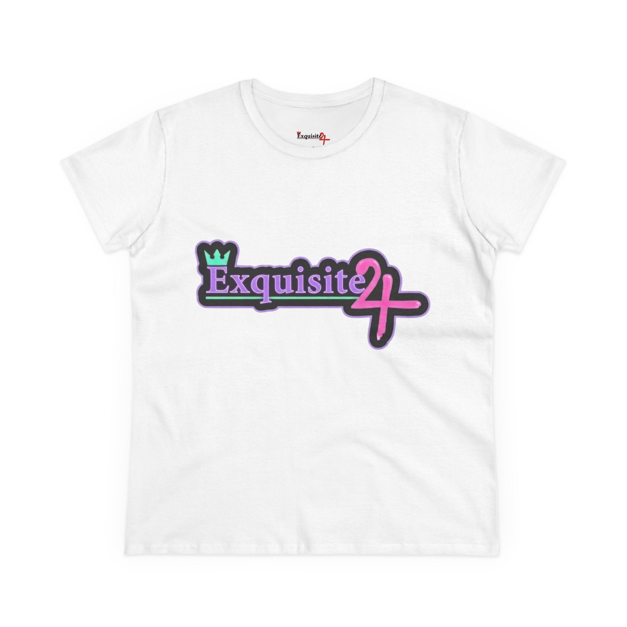 Exquisite 24 Sticker Logo Women's Graphic Tee – Neon Dream