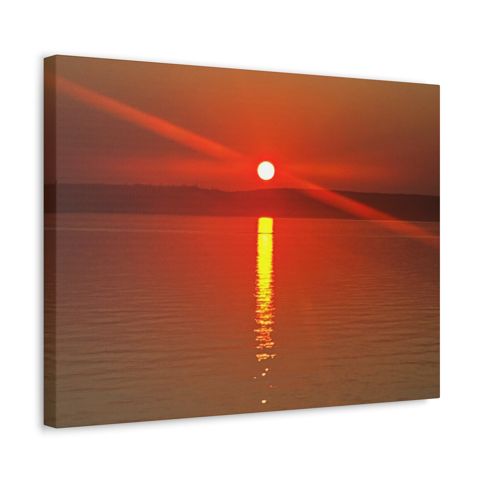 Sunset Reflection Stretched Canvas Wall Art