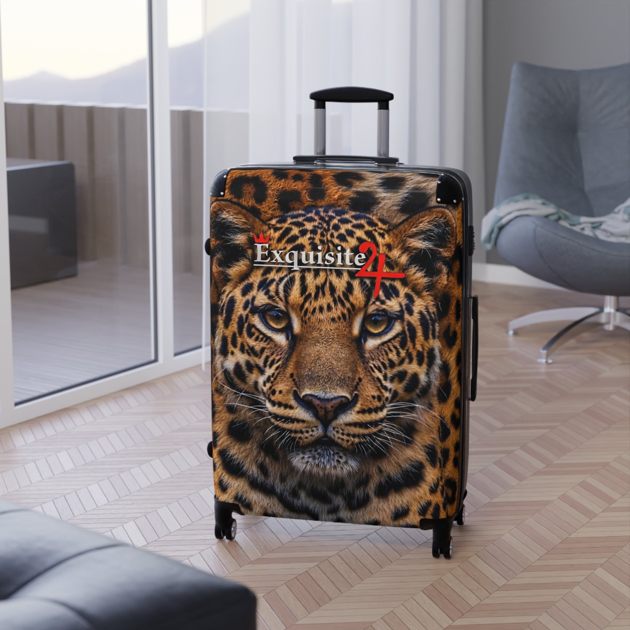 Leopard Face Carry-On Suitcase — Exquisite 24 Travel Luggage