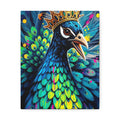 Peacock King Stretched Canvas – Vibrant Crowned Peacock Wall Art
