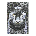 Leopard Portrait Area Rug — Bold Black & White Animal Print Accent Rug
