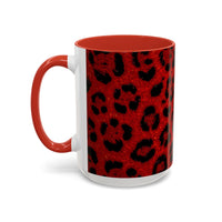 Red Leopard Print Accent Coffee Mug (11/15oz)