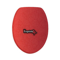 Red Exquisite 24 Sticker Logo Toilet 3-Piece Bath Rug Set