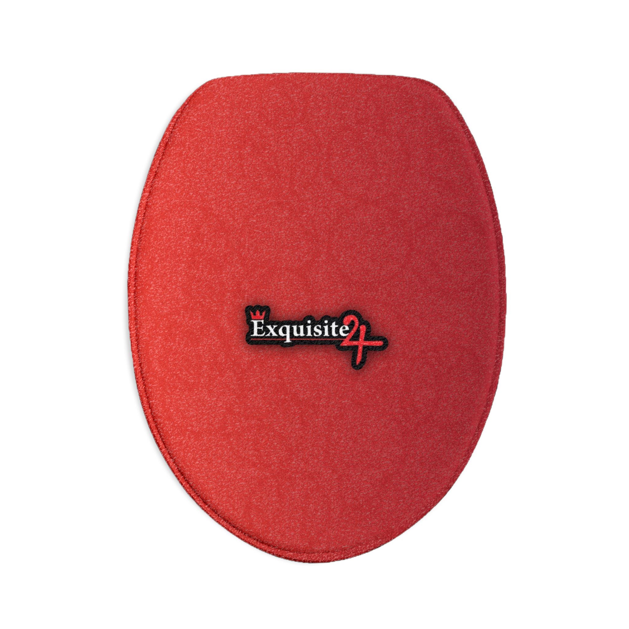 Red Exquisite 24 Sticker Logo Toilet 3-Piece Bath Rug Set