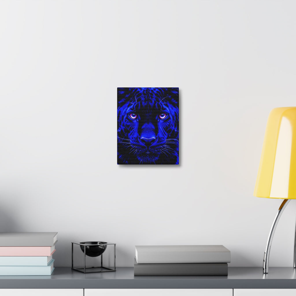 Blue Panther Stretched Canvas Wall Art