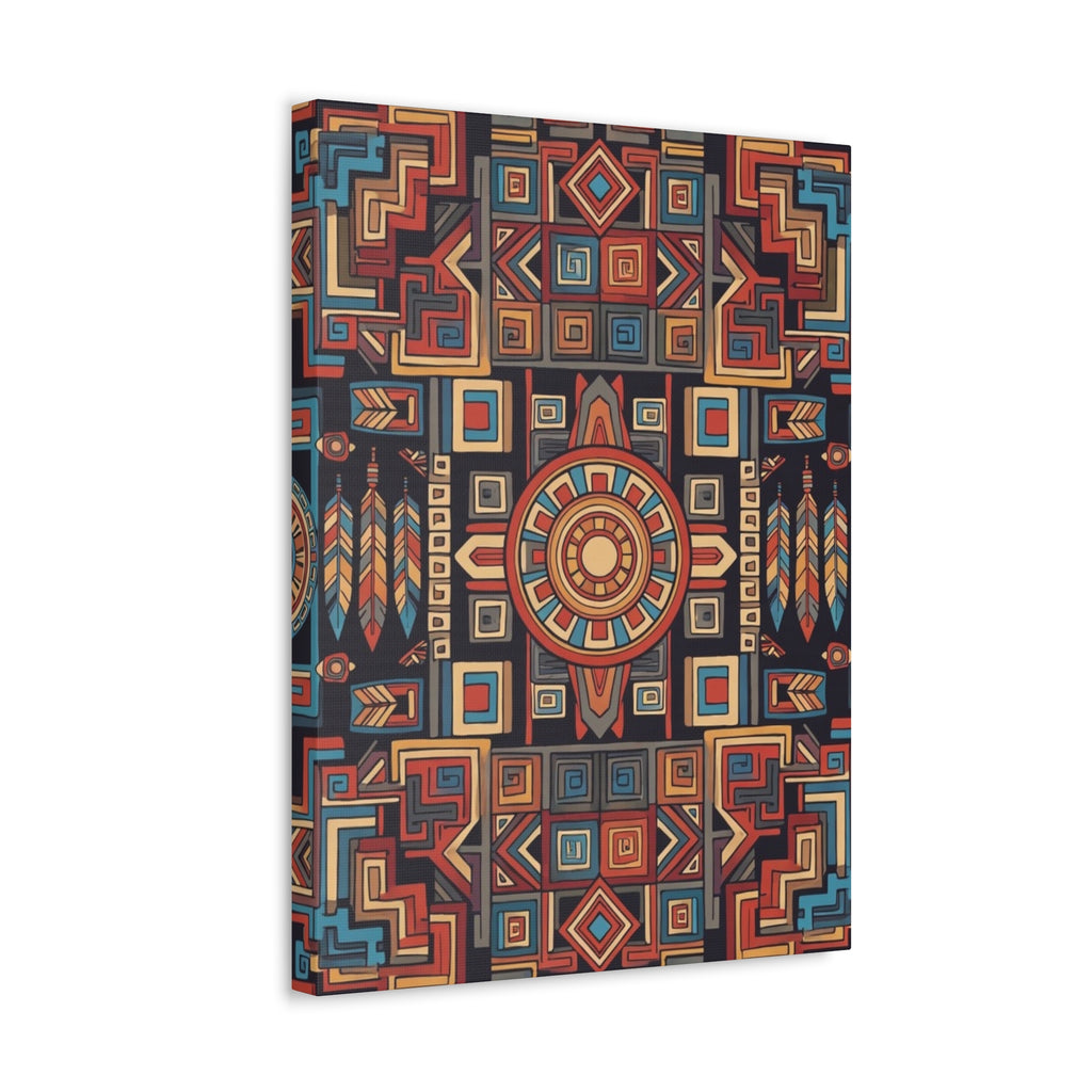 Southwestern Geometric Canvas Art — Tribal Mandala Wall Decor