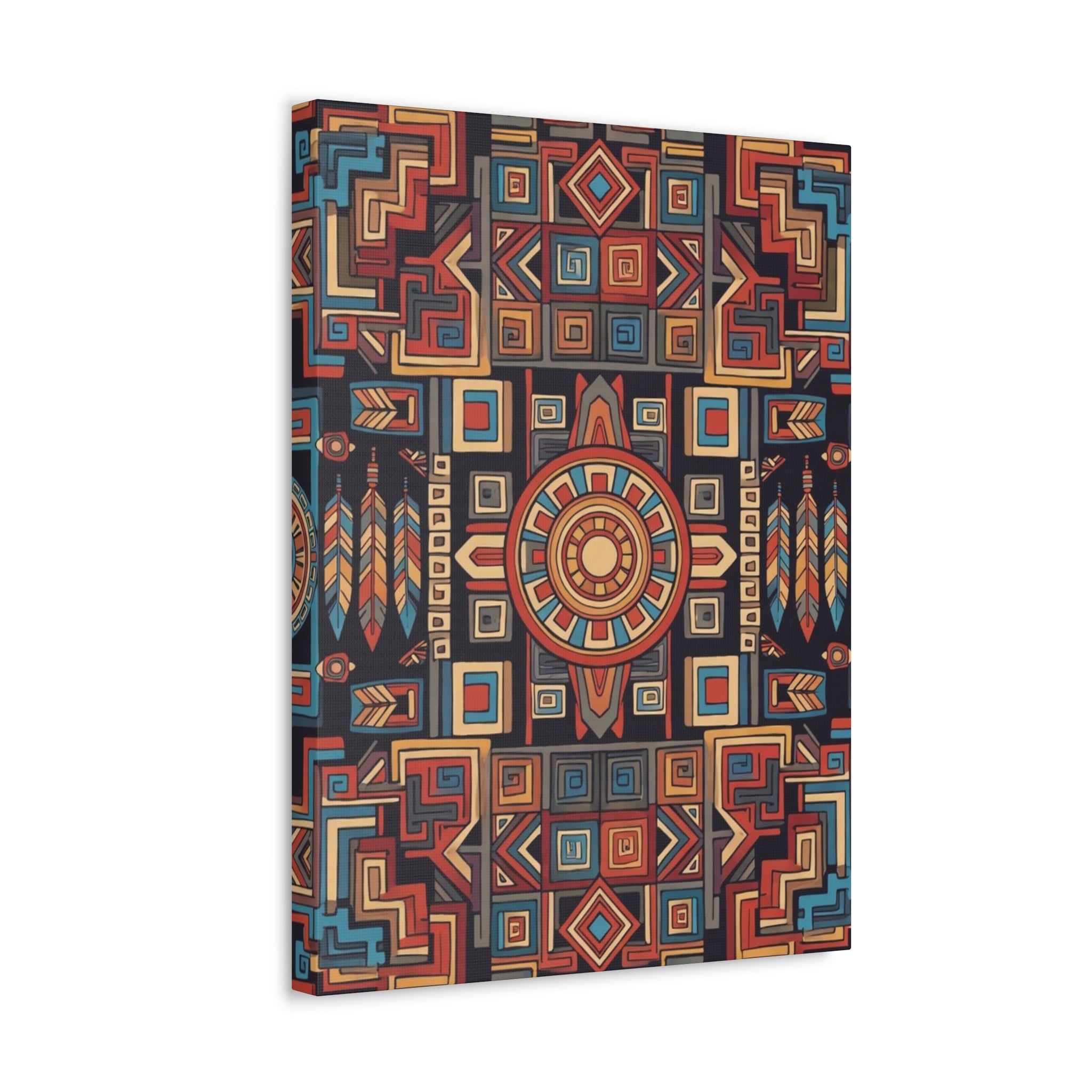 Southwestern Geometric Canvas Art — Tribal Mandala Wall Decor