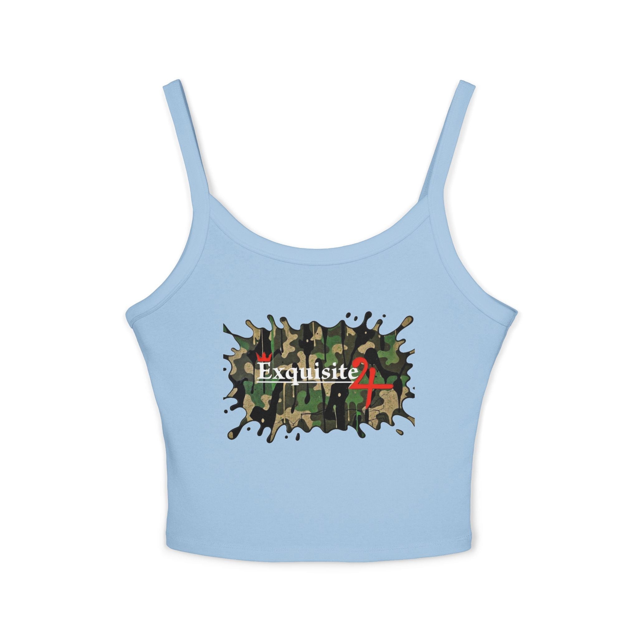 Women's Cami Tank Top — 'Exquisite 24' Camo Logo Crop Tank