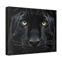 Black Panther Wall Canvas — Intense Close-Up Stretched Canvas Art