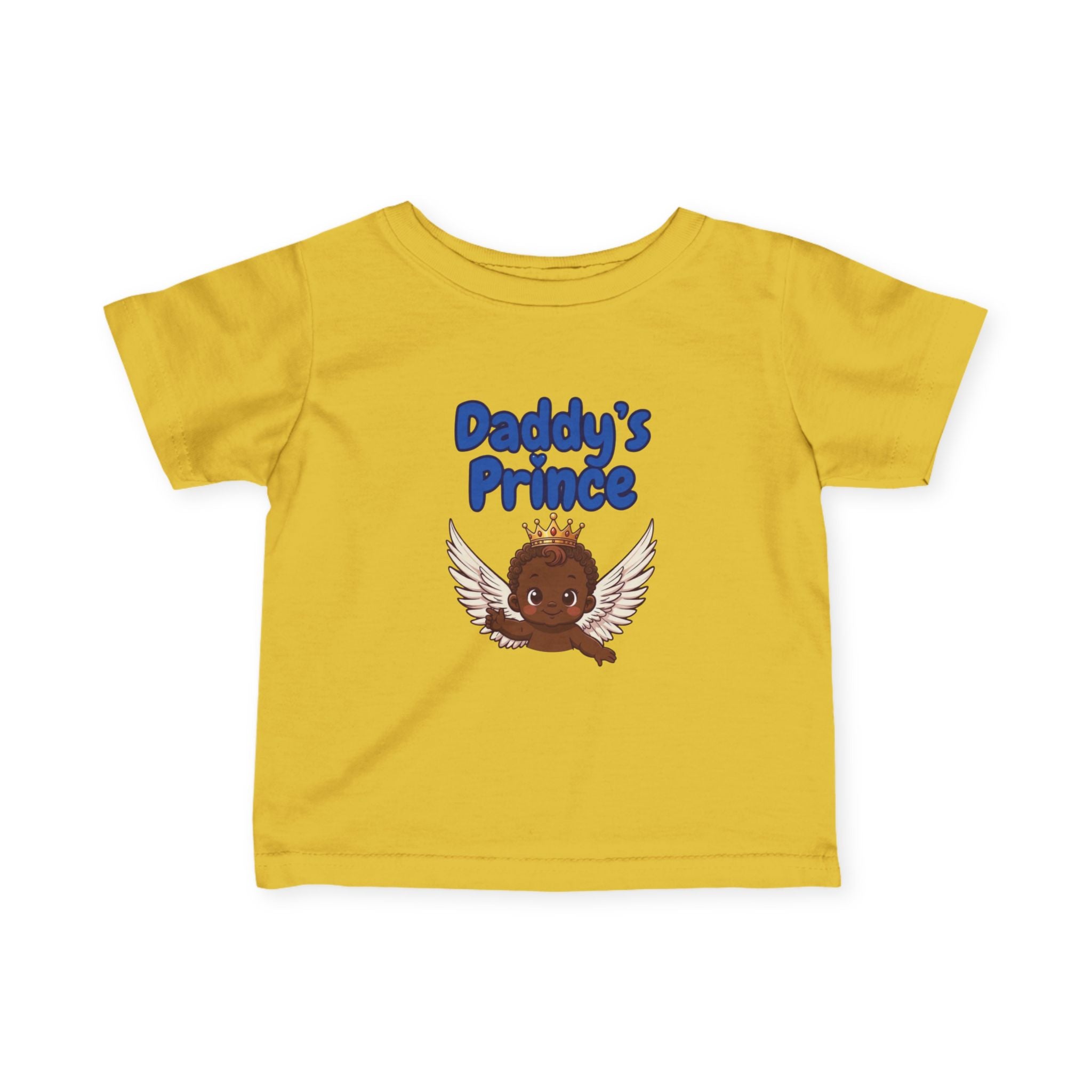 Infant Tee — "Daddy's Prince" Baby T‑Shirt with Crowned Angel Design