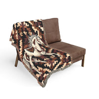Southwestern Bucking Horse Woven Blanket
