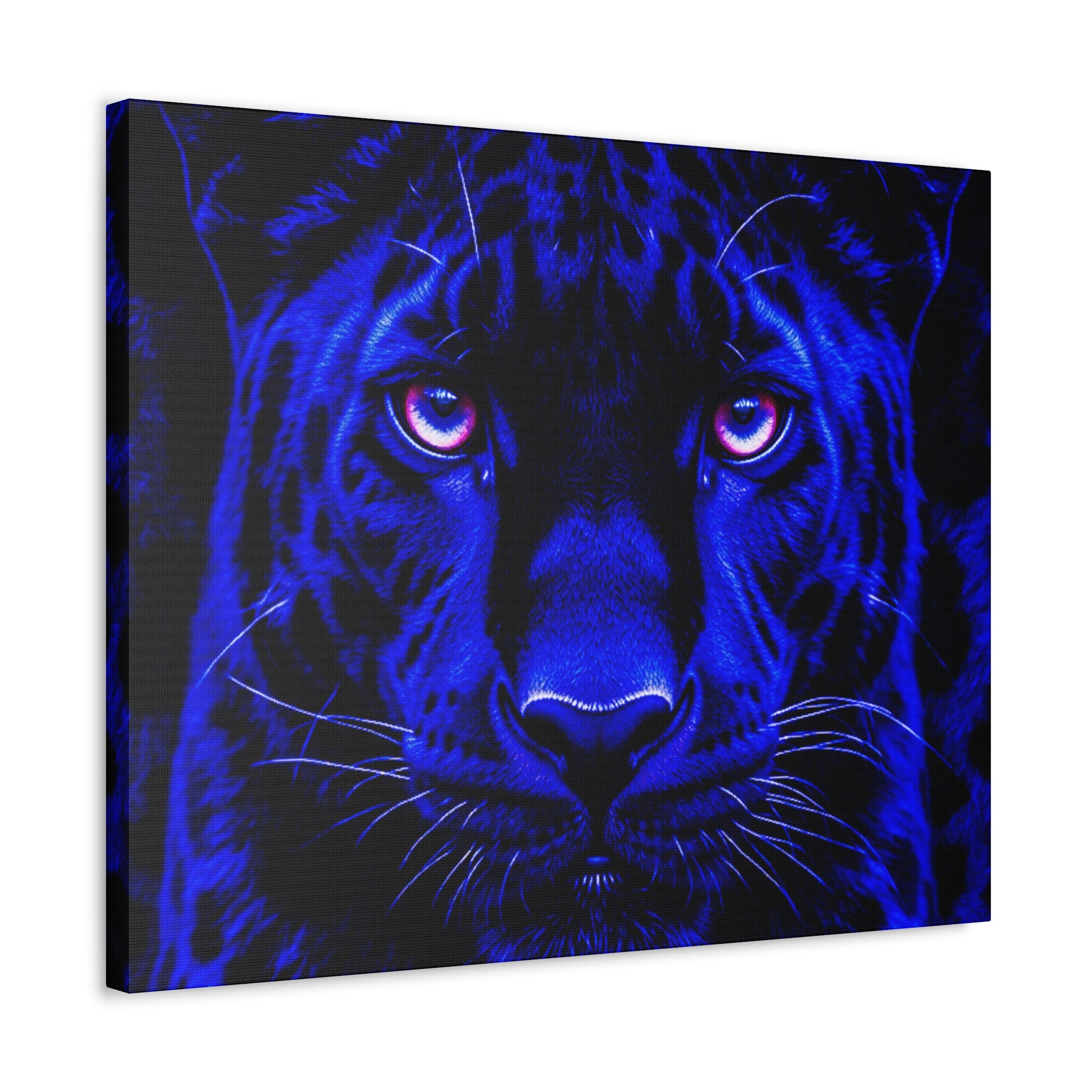 Blue Panther Stretched Canvas Wall Art