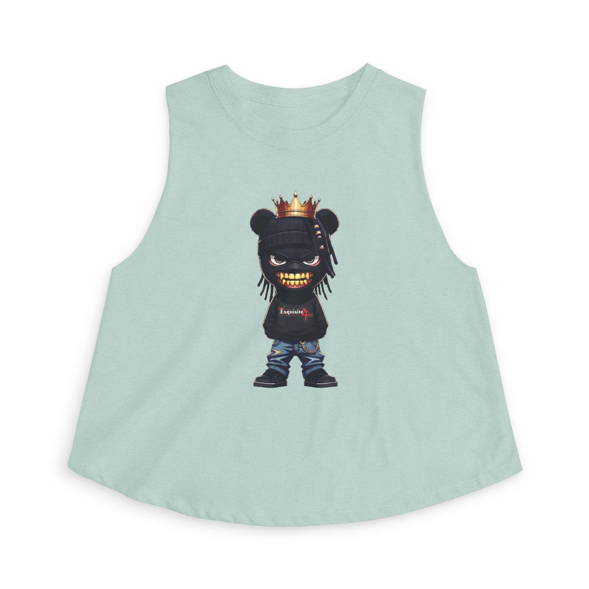 Women's Crop Top — Urban Bear King Graphic Crop Tank