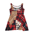 Red Plaid Skater Dress — Women's Festive Tartan A-Line Dress