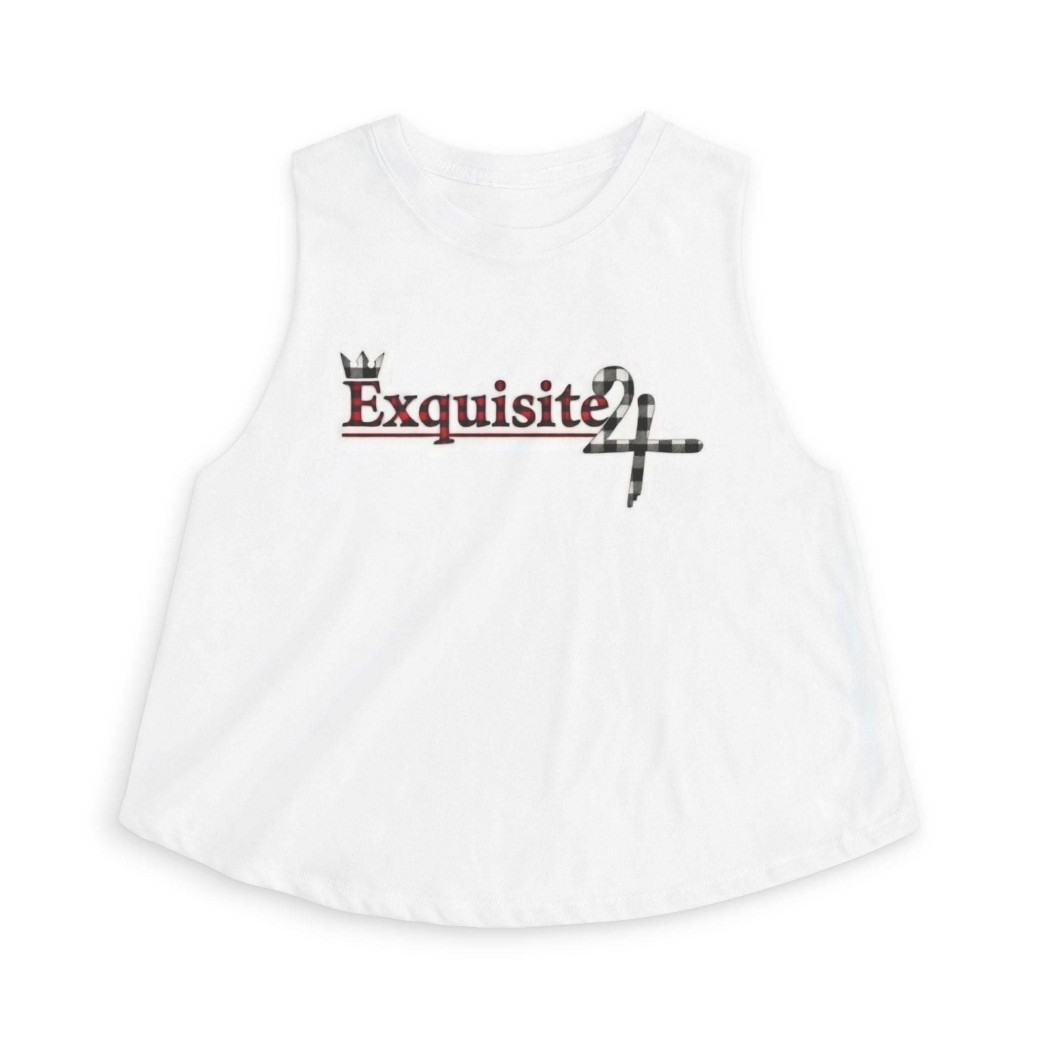 Exquisite 24 Crown Crop Top — Feminine Graphic Muscle Tank