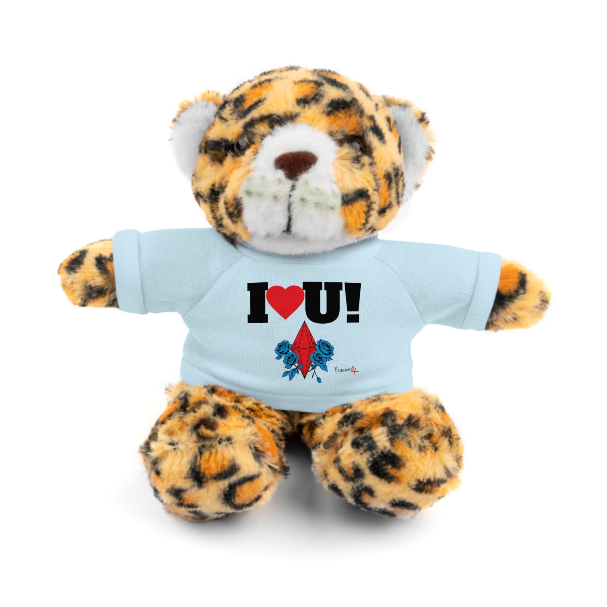 Plush Bear with Branded Tee – Red Diamond and Blue Roses Teddy