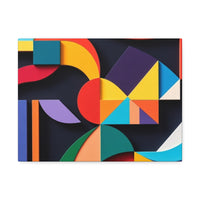 Abstract Geometric Stretched Canvas – Colorful Modern Wall Art