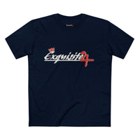Cursive Exquisite 24 Red Accent Logo Graphic Tee