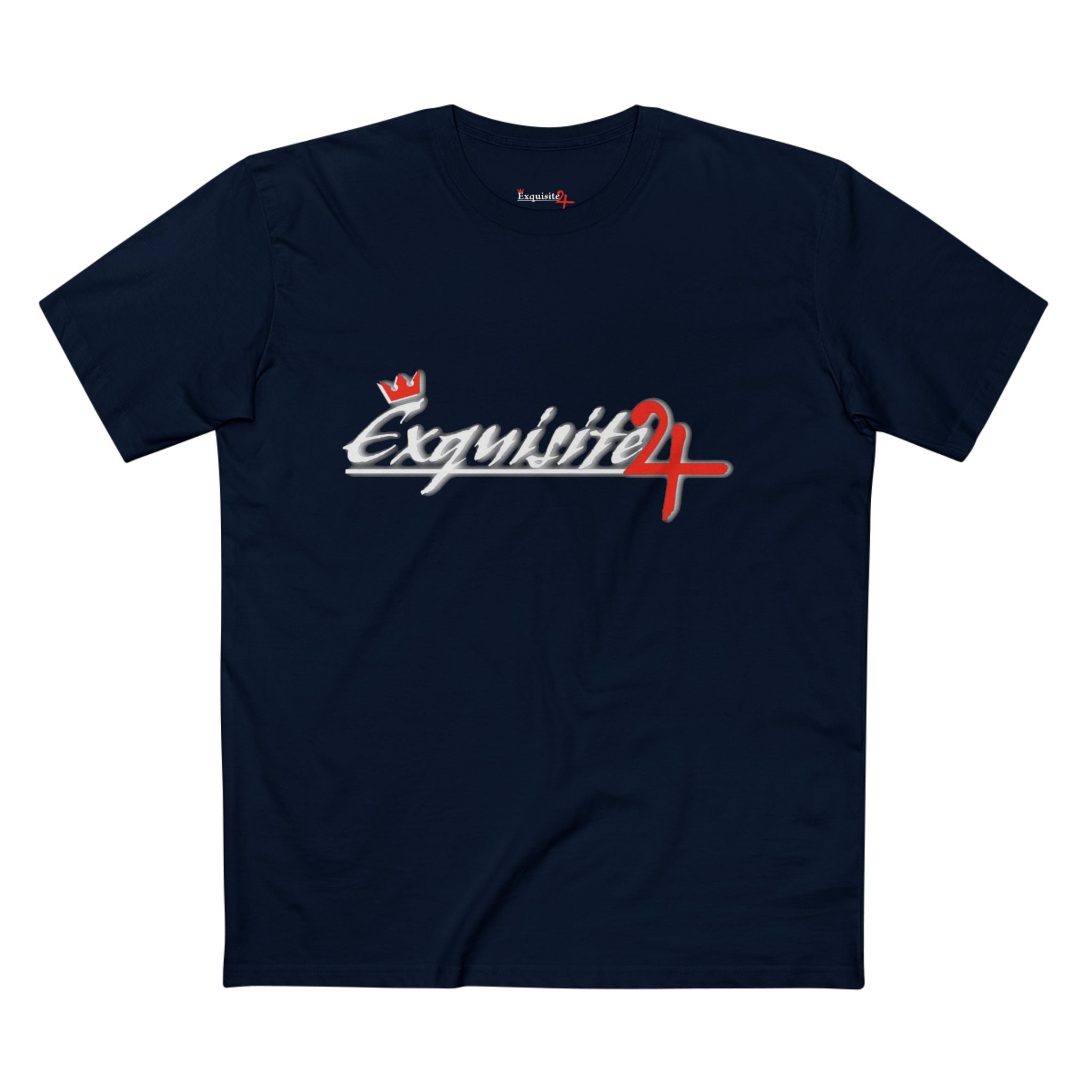 Cursive Exquisite 24 Red Accent Logo Graphic Tee