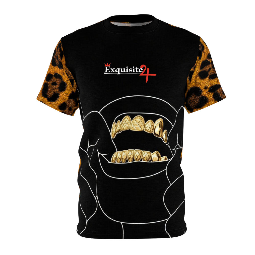 Gold Grillz Leopard Sleeve Tee