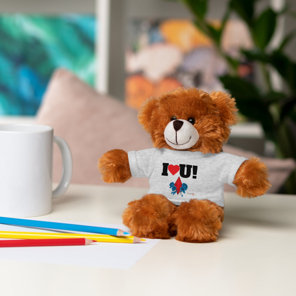 Plush Bear with Branded Tee – Red Diamond and Blue Roses Teddy