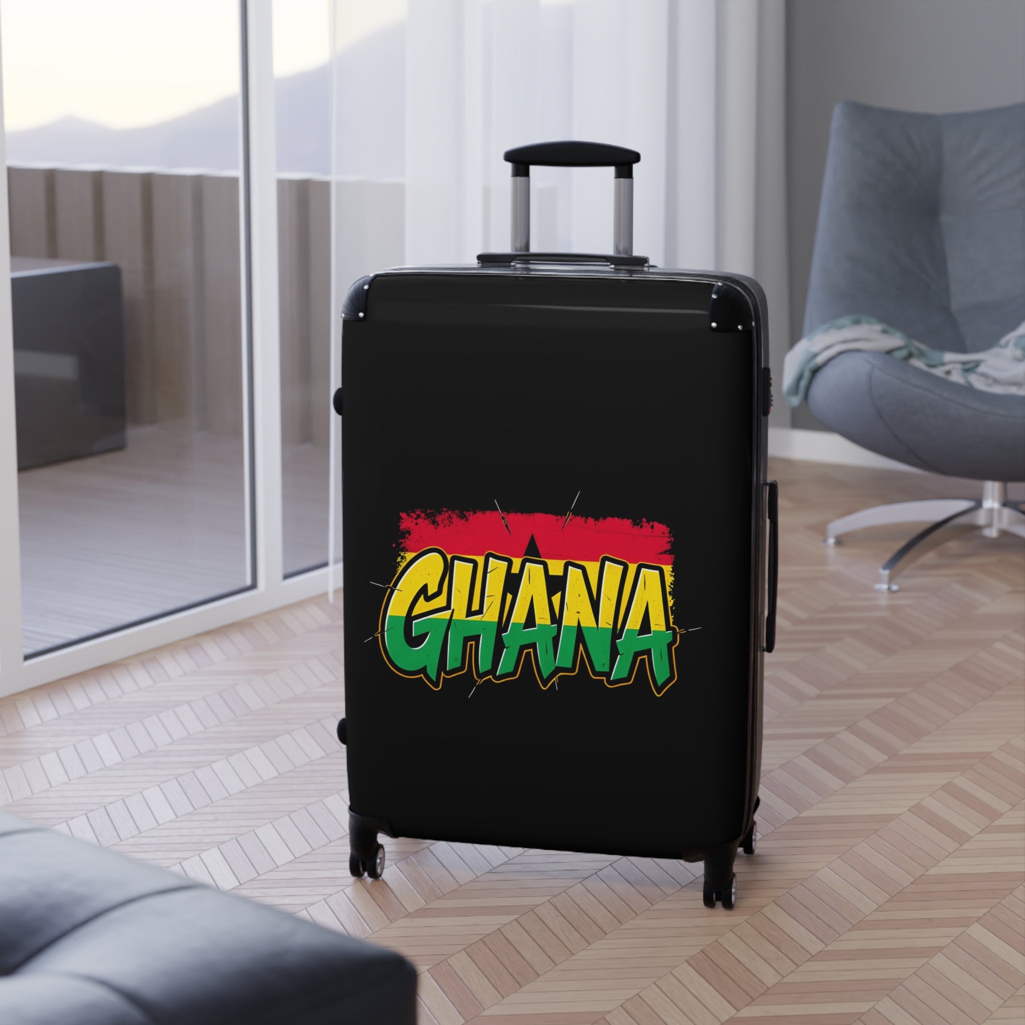 Ghana Flag Carry-On Suitcase – Rasta Colors Travel Luggage